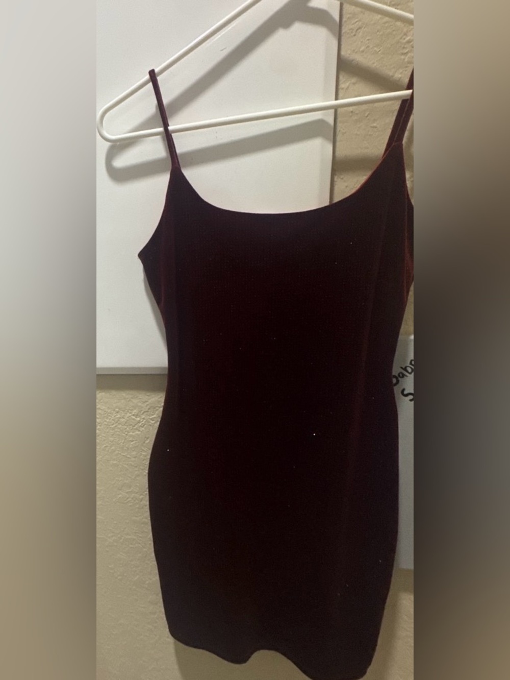 Windsor Women’s Burgundy Velvet Spaghetti Strap dress